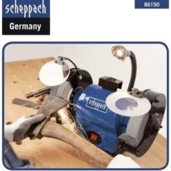 SMERIGLIATRICE MOLA DA BANCO DA 6 Ø 150 Mm 370W DOPPIO DISCO SCHEPPACH BG150 -Scheppach 13739350 4