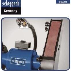 LEVIGATRICE SMERIGLIATRICE COMBINATA DA BANCO A NASTRO E MOLA SCHEPPACH BGS700 -Scheppach 13739353 3