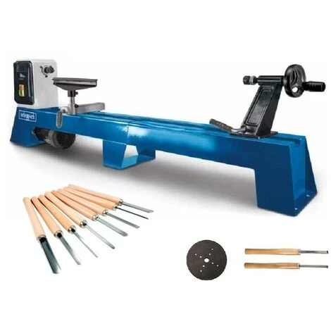 TORNIO PER LEGNO SCHEPPACH DM1100T 400W 1000MM + SET 8 SCALPELLI SGORBIE 3 TORNIO PER LEGNO SCHEPPACH DM1100T 400W 1000MM + SET 8 SCALPELLI SGORBIE
