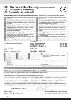 SCHEPPACH Ms173-51e Rasaerba A Scoppio Semovente Avviamento Elettrico 173cc 51cm -Scheppach 3manuale d uso rasaerba a scoppio semovente avviamento elettrico 173 cc 51 cm scheppach ms173 51e