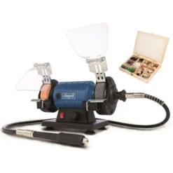 SMERIGLIATRICE MOLA DA BANCO LUCIDATRICE FLESSIBILE SCHEPPACH HG35 + KIT FRESE