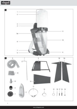 Scheppach DC500 - Aspiratrucioli Aspiratore Per Legno, 550W -Scheppach 5906307901 multi