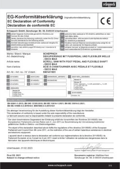 Scheppach DECO MAX Sega A Traforo Con Pedale E Piano Inclinabile -Scheppach manuale d uso traforooscillante seghetto legno con piano inclinabile scheppach deco max