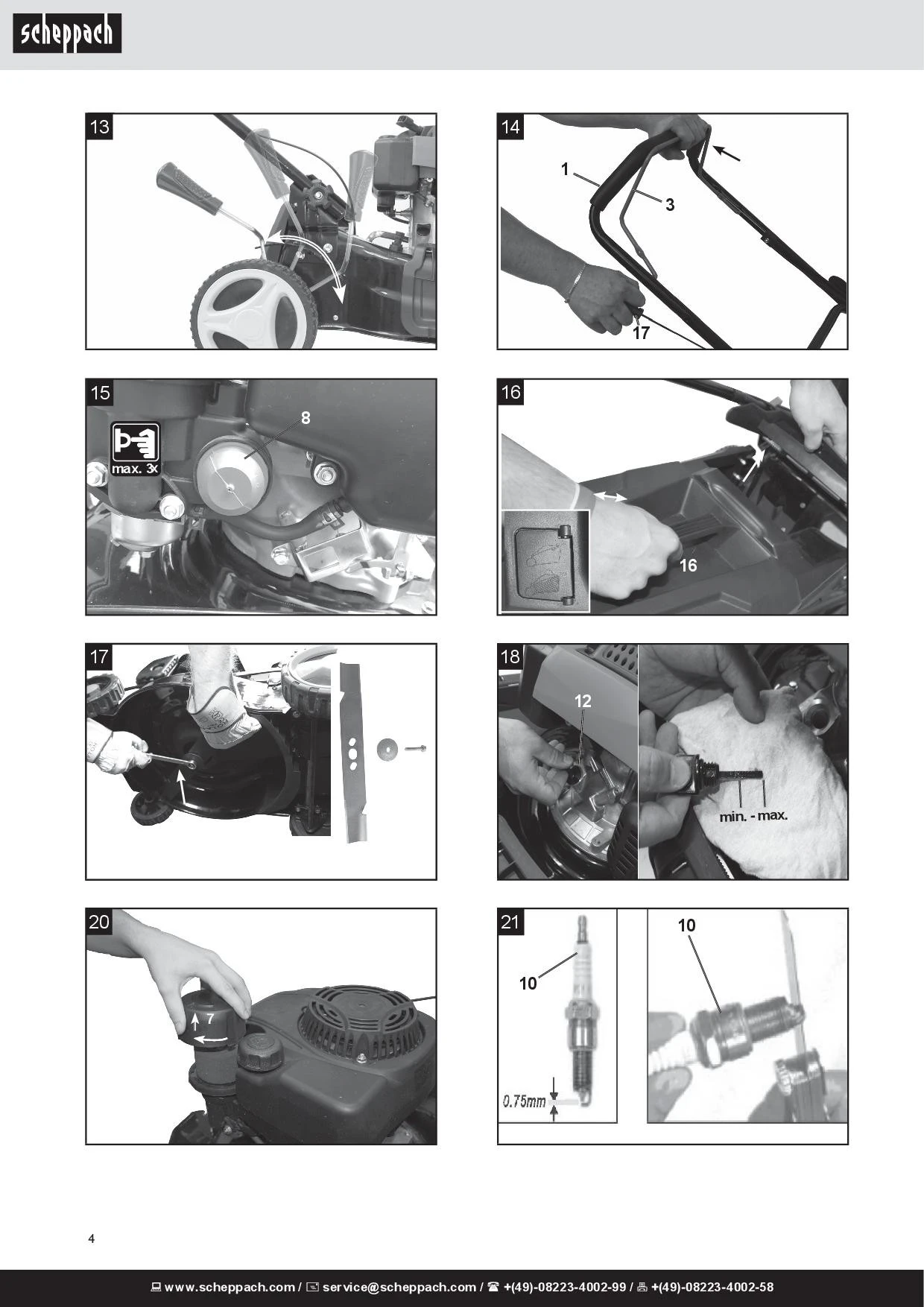 Scheppach Mp132-42 Rasaerba Tagliaerba A Scoppio A Spinta 3in1 132cc Taglio 42cm, Scocca In Metallo 14 Scheppach Mp132-42 Rasaerba Tagliaerba A Scoppio A Spinta 3in1 132cc Taglio 42cm, Scocca In Metallo - immagine 12