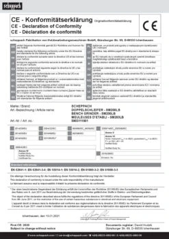 SCHEPPACH Sm200lb Luce Led Smerigliatrice Da Banco Mola E Spazzola 200mm 500W 220V -Scheppach sm200lb2