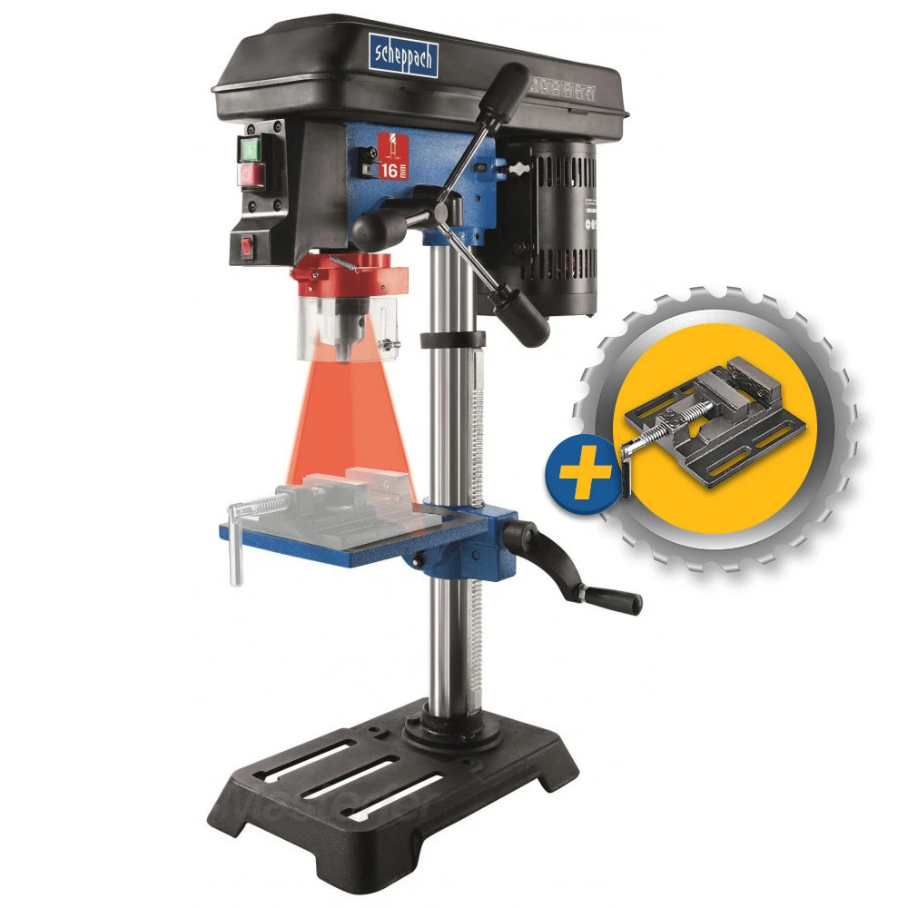 Scheppach DP16SL - Trapano A Colonna Da Banco Con Laser E Morsa 3 Scheppach DP16SL - Trapano A Colonna Da Banco Con Laser E Morsa