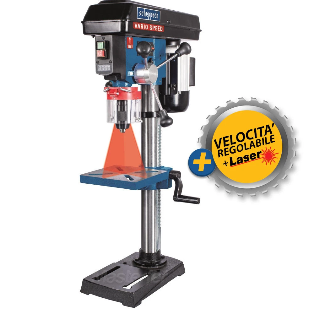 Scheppach DP19VARIO - Trapano A Colonna Con Regolazione Di Velocità E Laser 11 Scheppach DP19VARIO - Trapano A Colonna Con Regolazione Di Velocità E Laser - immagine 9